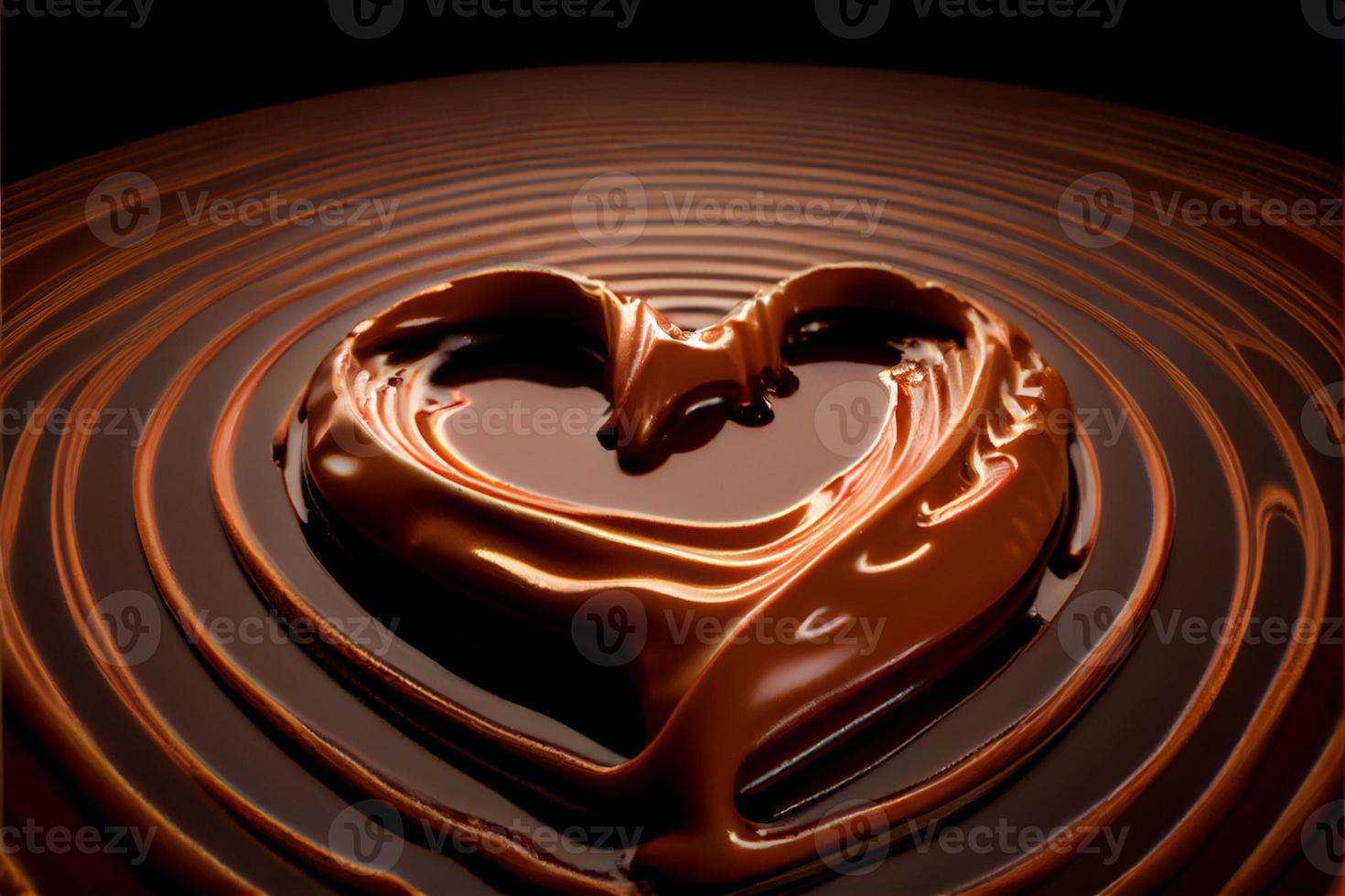 chocola in de het formulier van hart Valentijnsdag dag 3d en illustraties foto