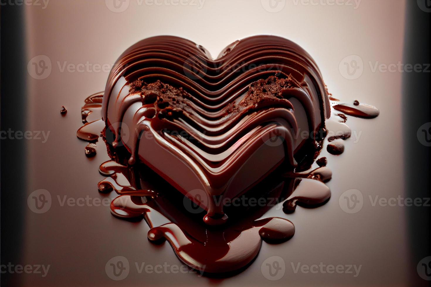 chocola in de het formulier van hart Valentijnsdag dag 3d en illustraties foto