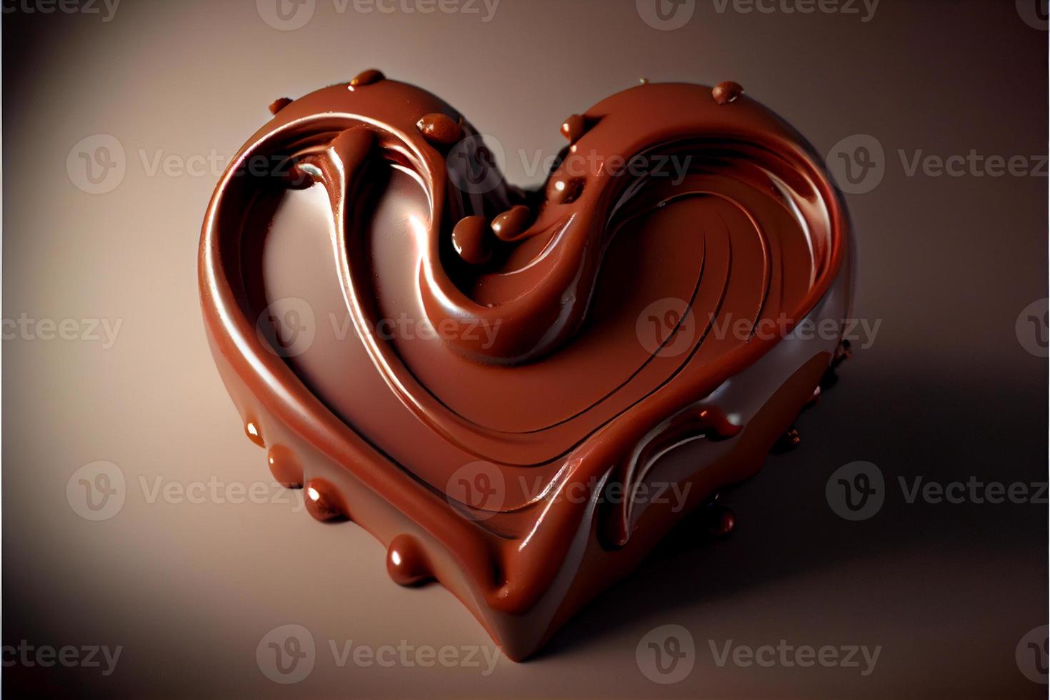 chocola in de het formulier van hart Valentijnsdag dag 3d en illustraties foto