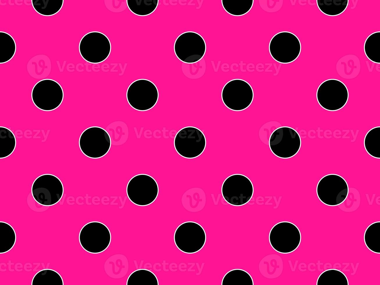 zwart kleur polka dots over- diep roze achtergrond foto