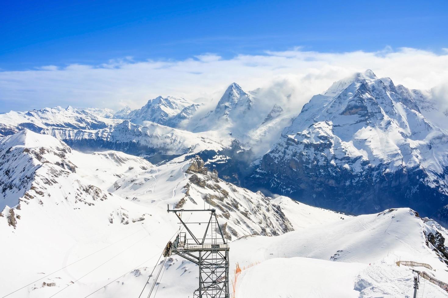 prachtig panoramisch uitzicht op de Zwitserse Alpen foto