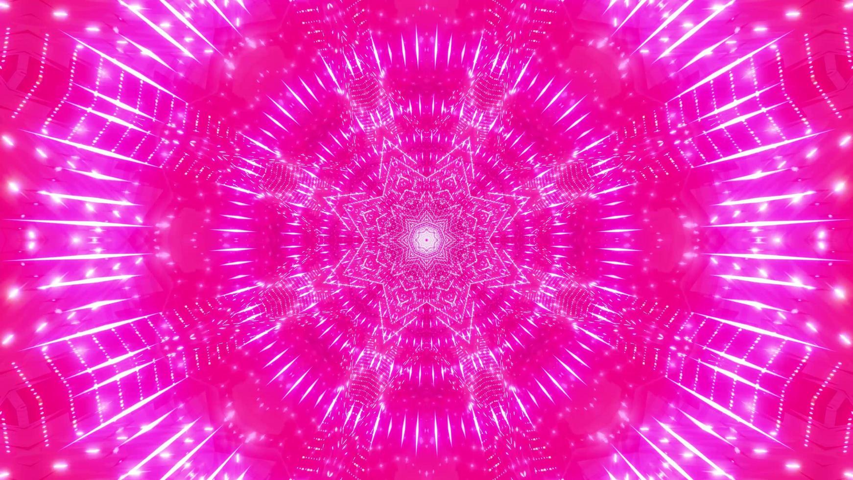 paars, rood, roze en wit licht en vormen caleidoscoop 3d illustratie voor achtergrond of behang foto