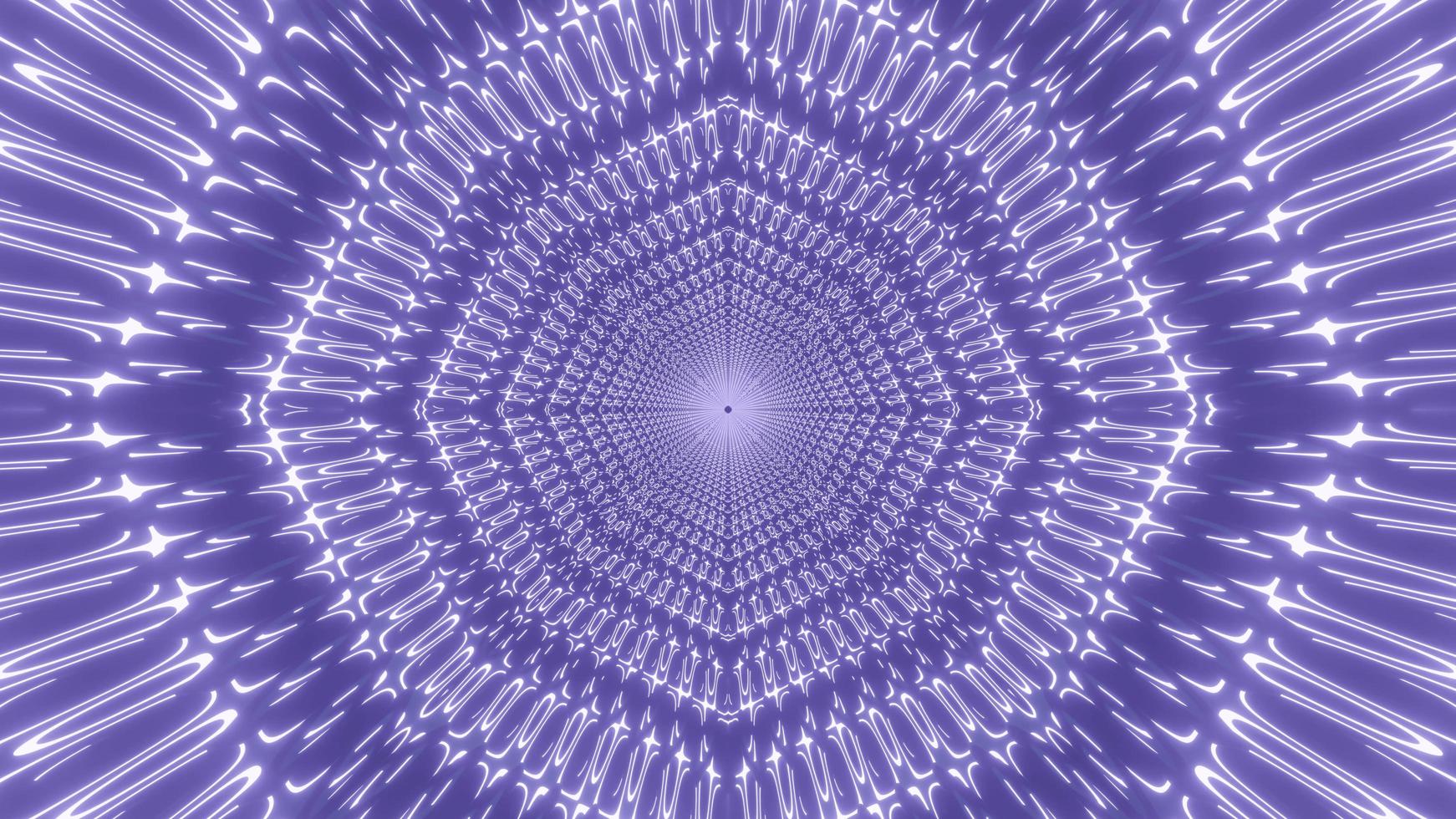 blauwe en witte lichten en vormen caleidoscoop 3d illustratie voor achtergrond of behang foto