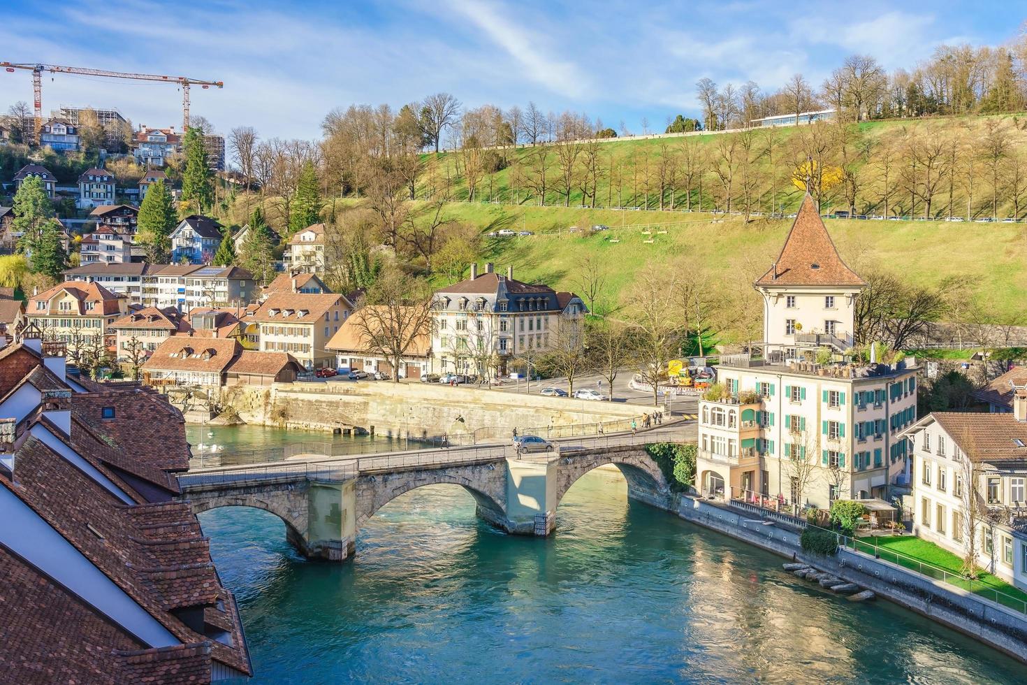 uitzicht op het oude stadscentrum bern in zwitserland foto