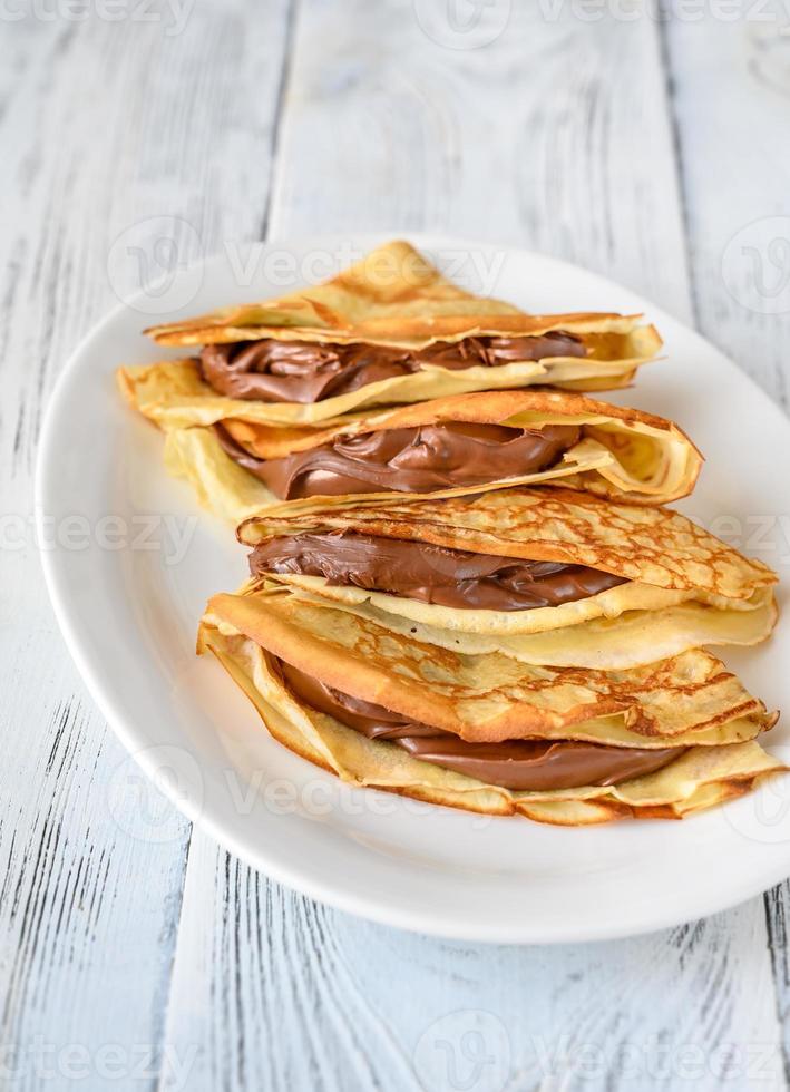 pannenkoeken met chocoladeroom foto