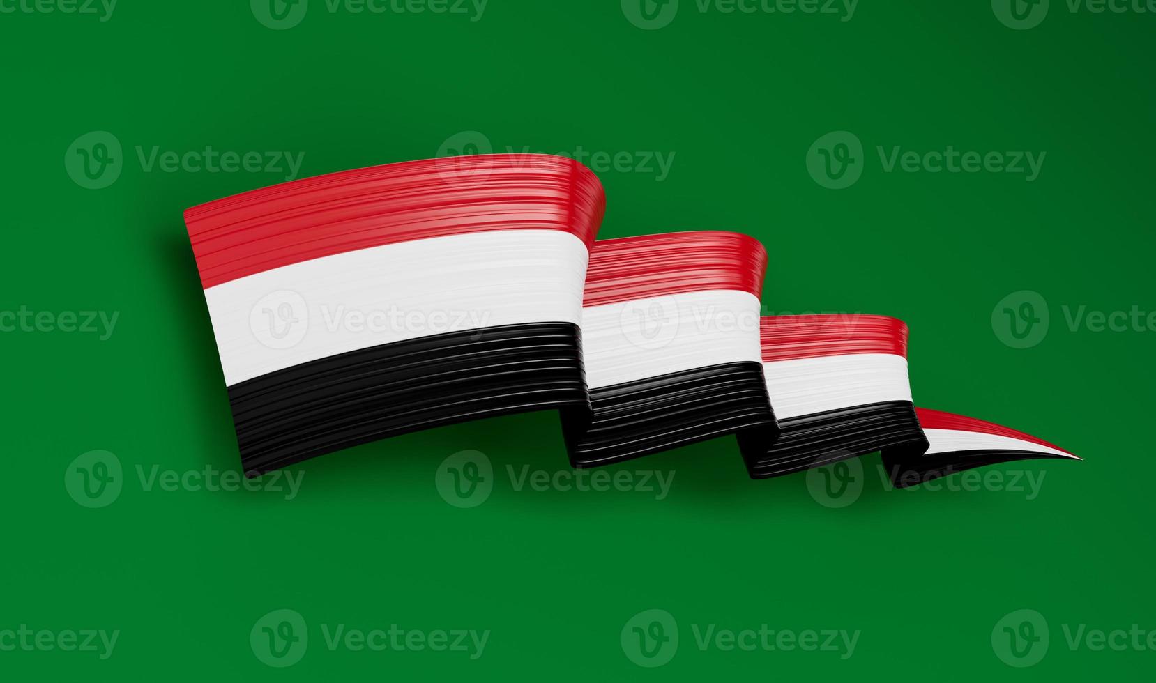 Syrië vlag lint Aan groen achtergrond 3d illustratie foto