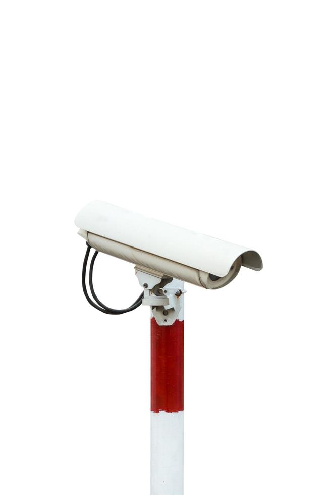 cctv veiligheid camera Aan wit achtergrond met knipsel pad foto