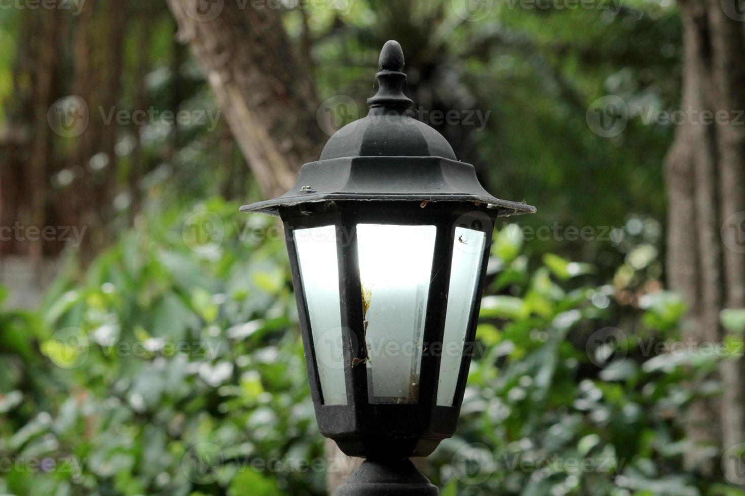 straat lamp in de rots tuin. foto