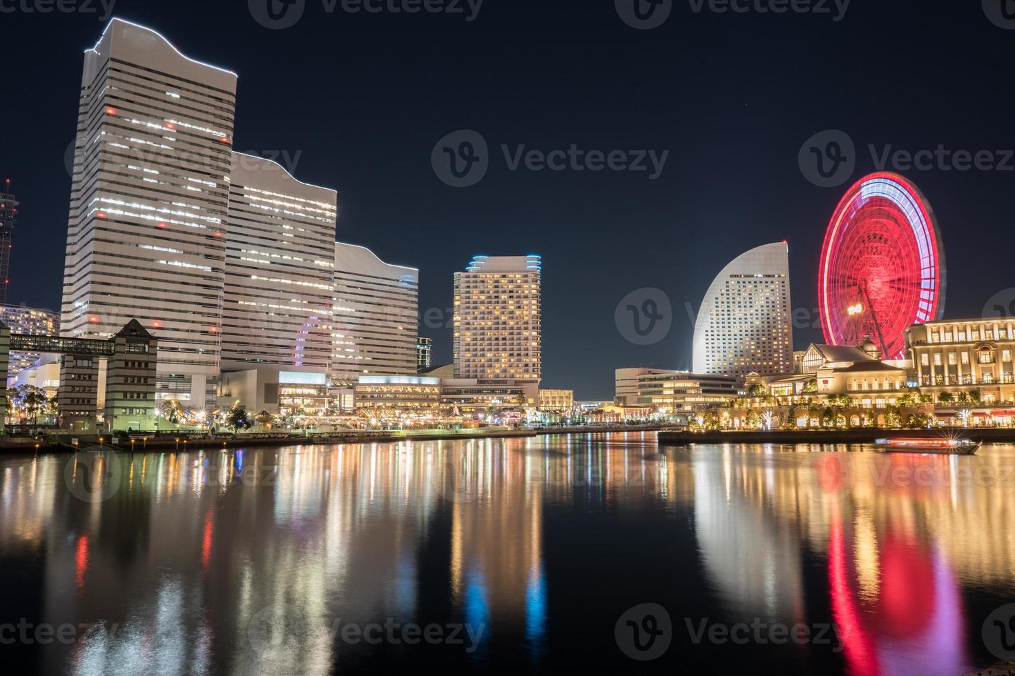 lange blootstelling van een stadsgezicht in Yokohama foto