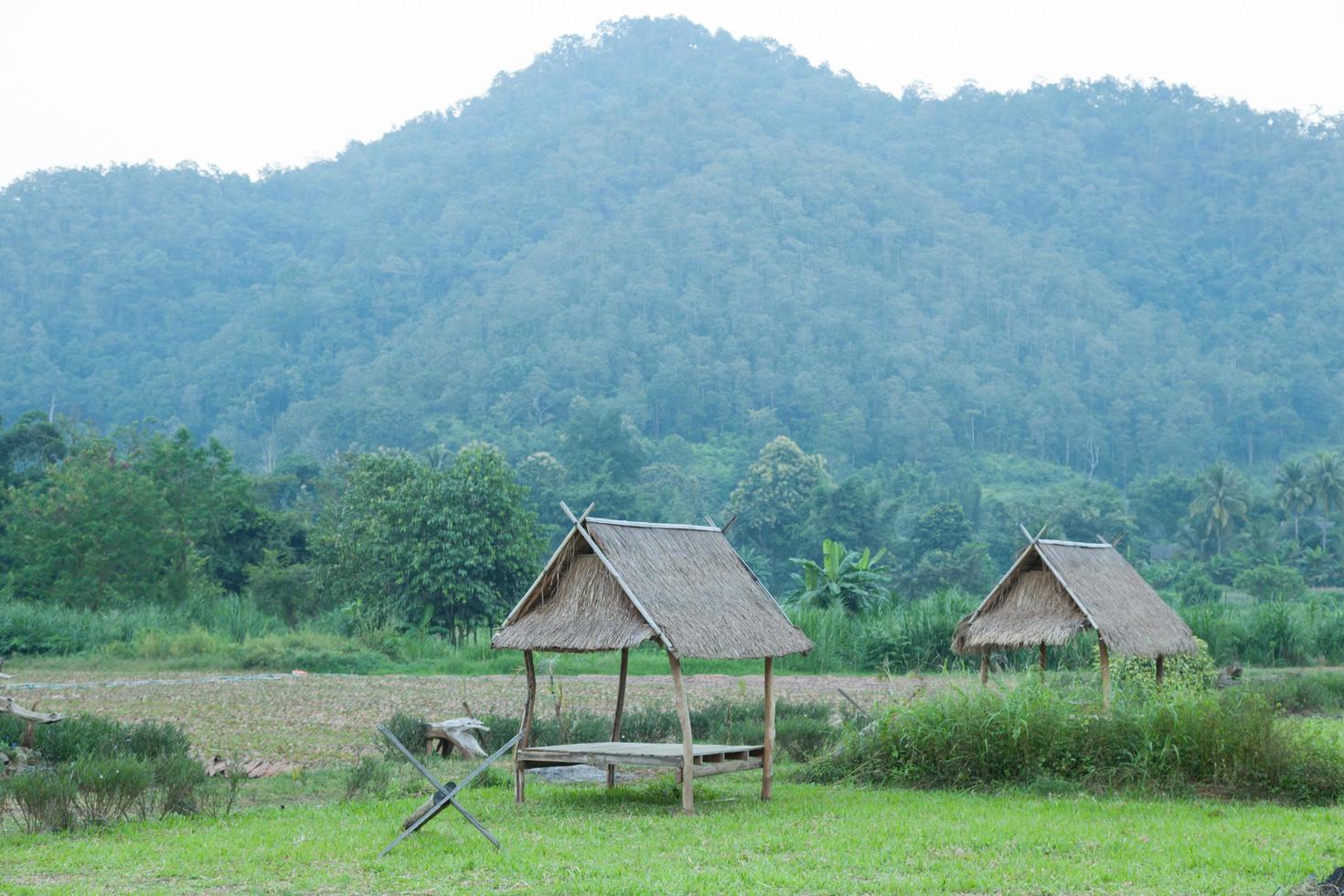 hutten op het veld op het platteland van Thailand foto