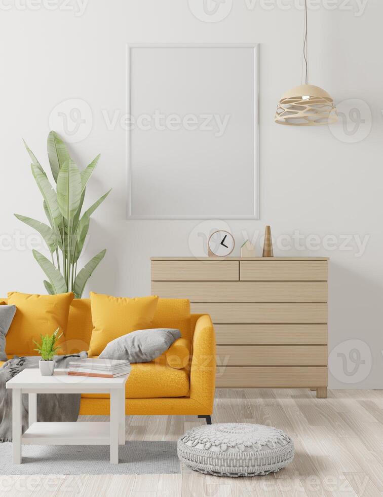 sofa in de kamer met een afbeelding kader Aan de muur foto