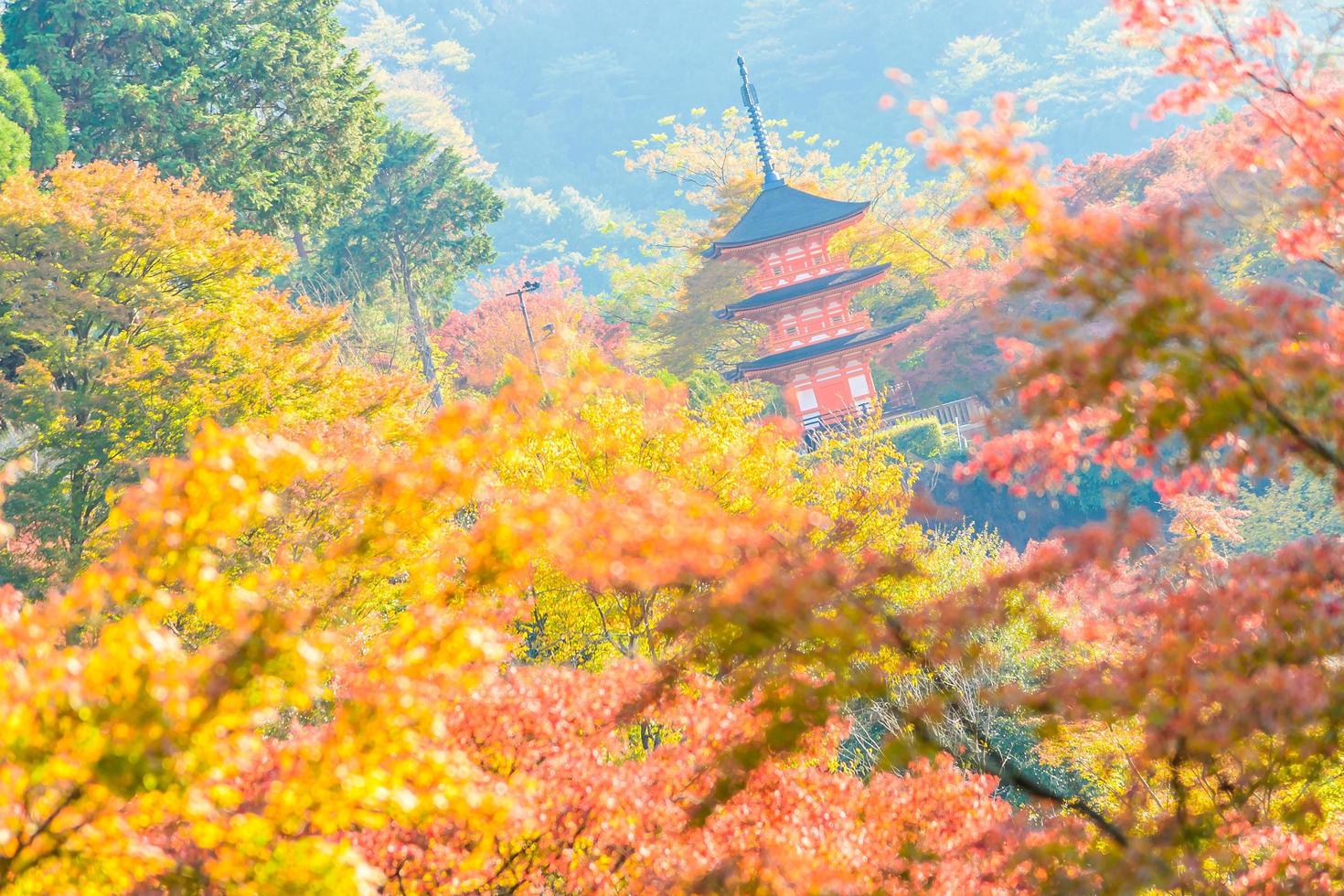 kiyomizu dera-tempel in kyoto, japan foto