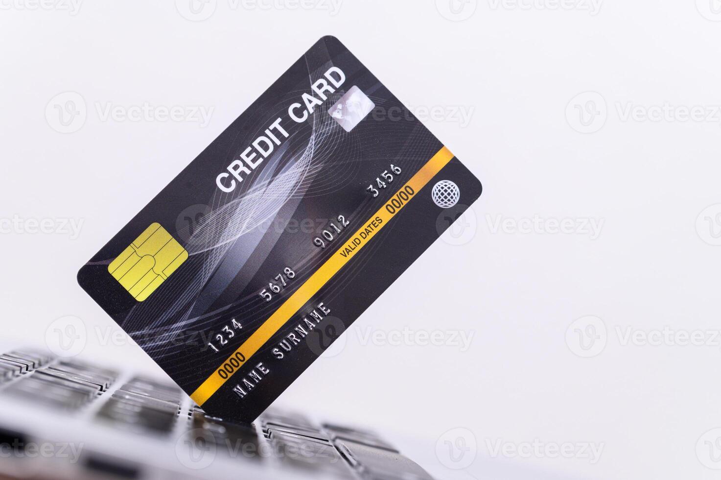 creditcard met computertoetsenbord foto