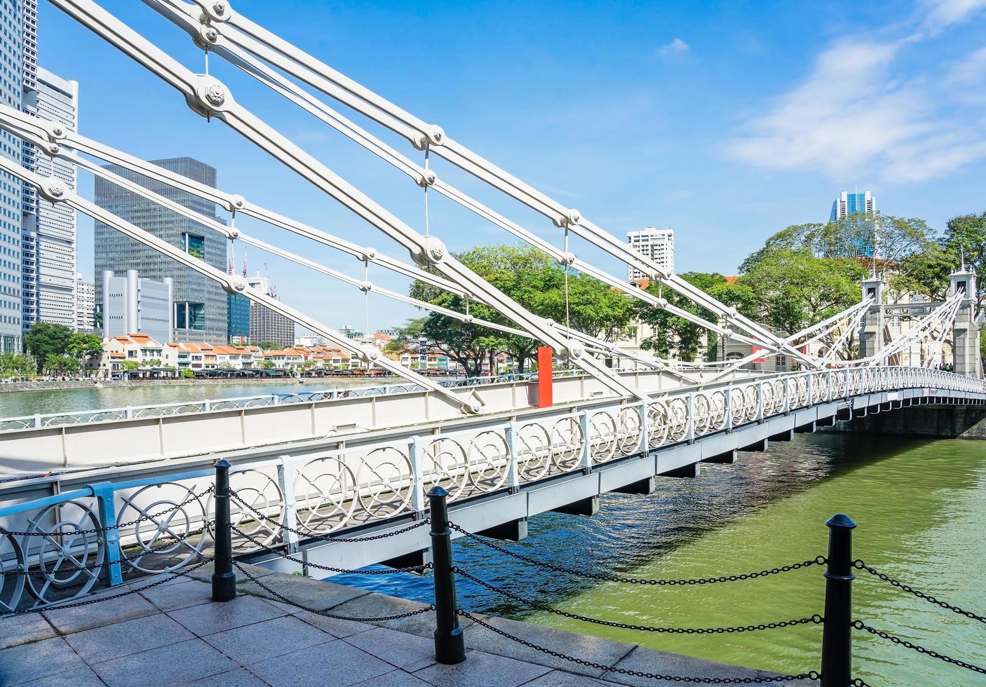 cavenagh brug over de singapore rivier in singapore foto