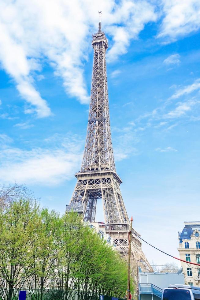 Eiffeltoren in de ochtendtijd in Parijs, Frankrijk foto
