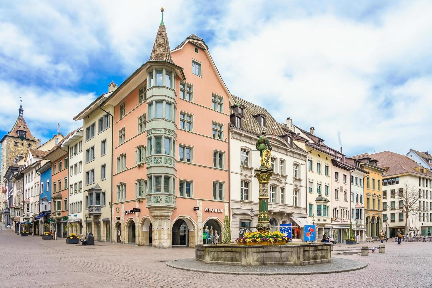 vordergasse straat in schaffhausen, Zwitserland, 2018 foto