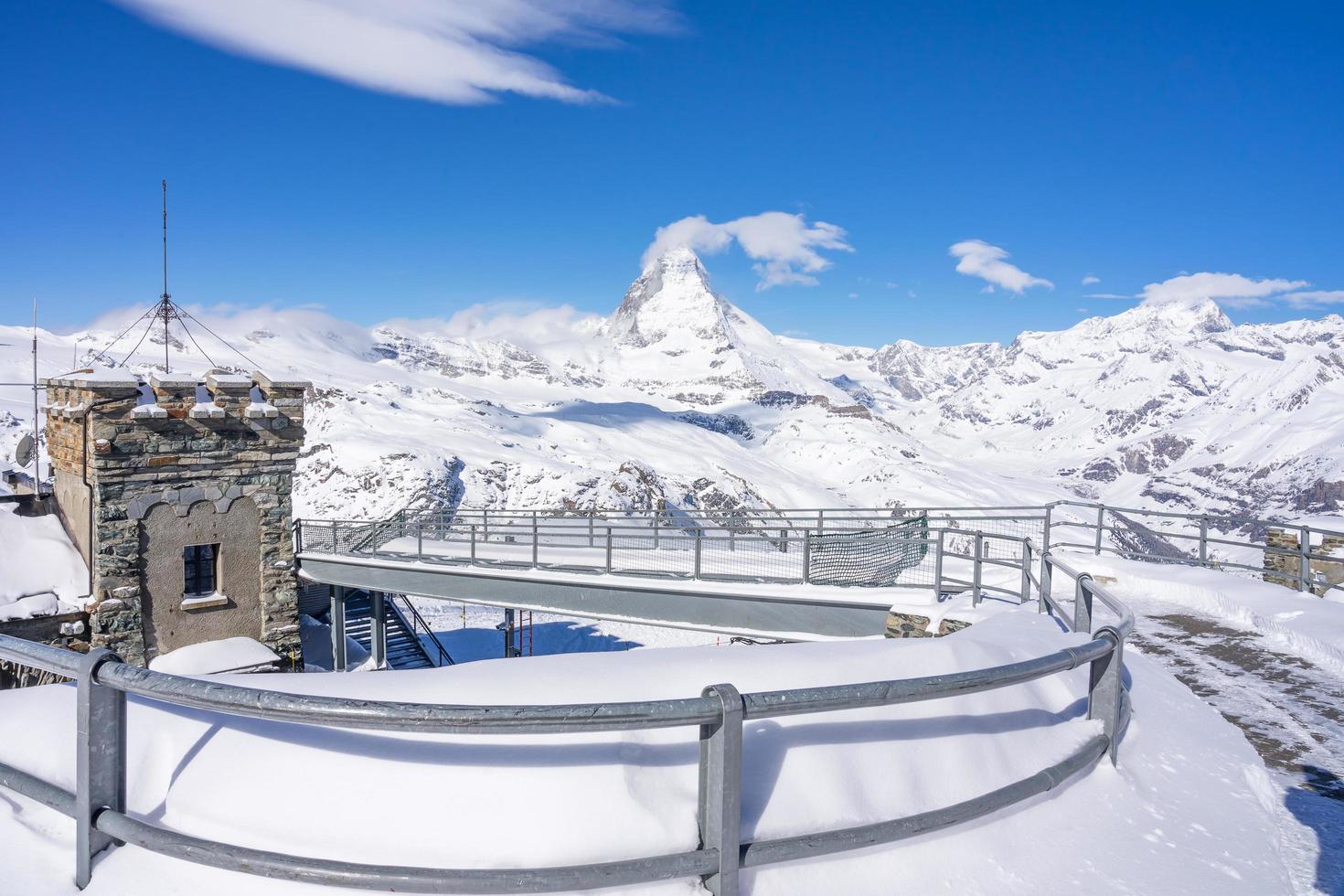 uitzicht op de Matterhorn vanaf de berg Gornegrat foto