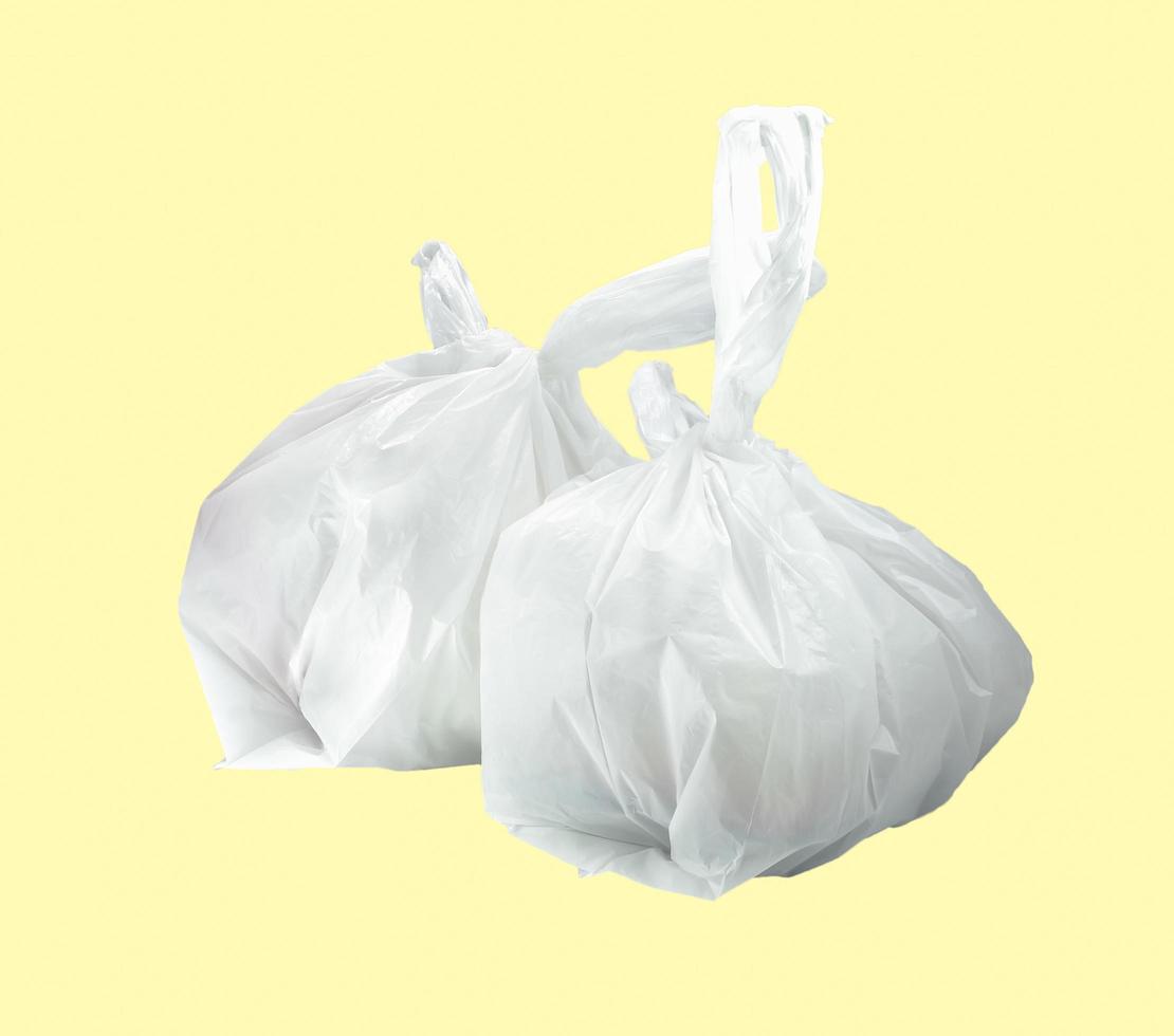 wit plastic zak geïsoleerd foto