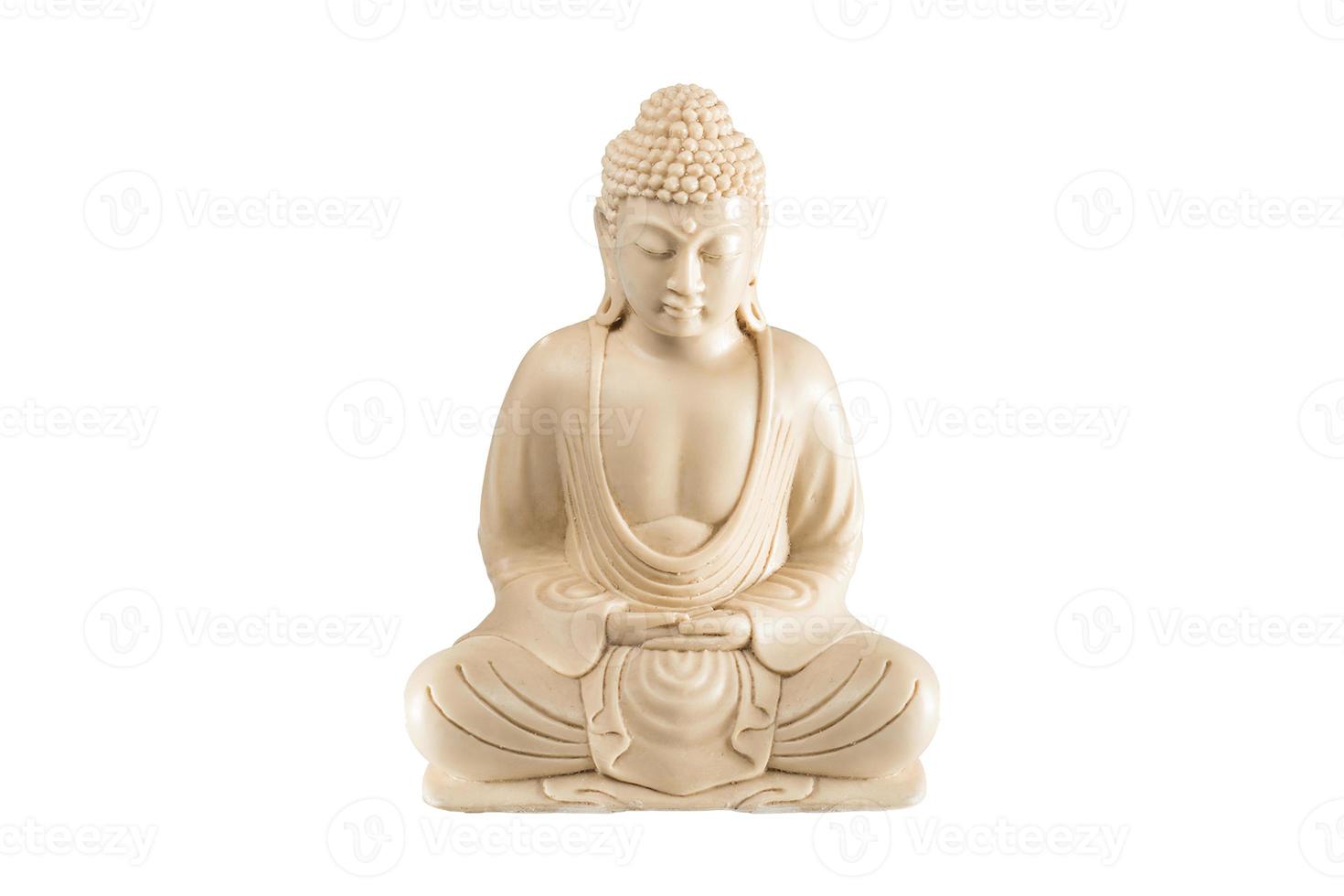 51 beige Boeddha beeldhouwwerk geïsoleerd Aan een transparant achtergrond foto