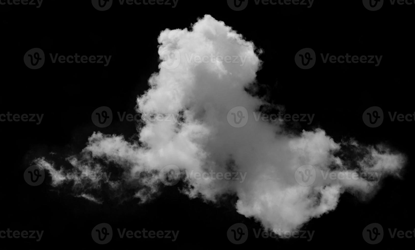 wit wolk geïsoleerd Aan zwart achtergrond,textuur rook, borstel effect foto