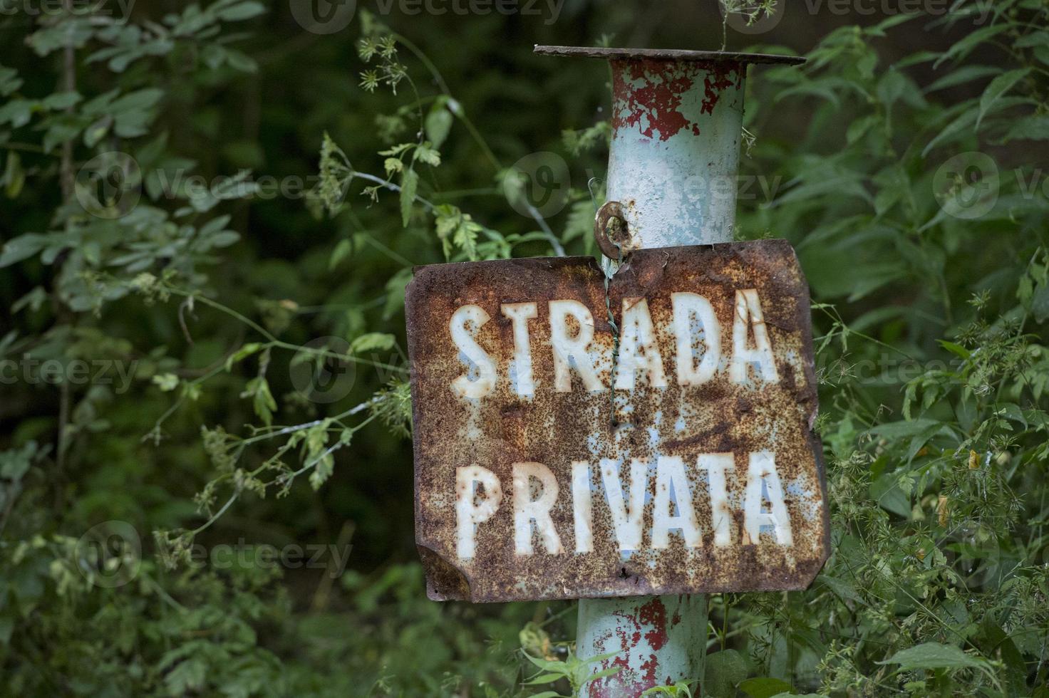 privaat weg teken in Italiaans foto