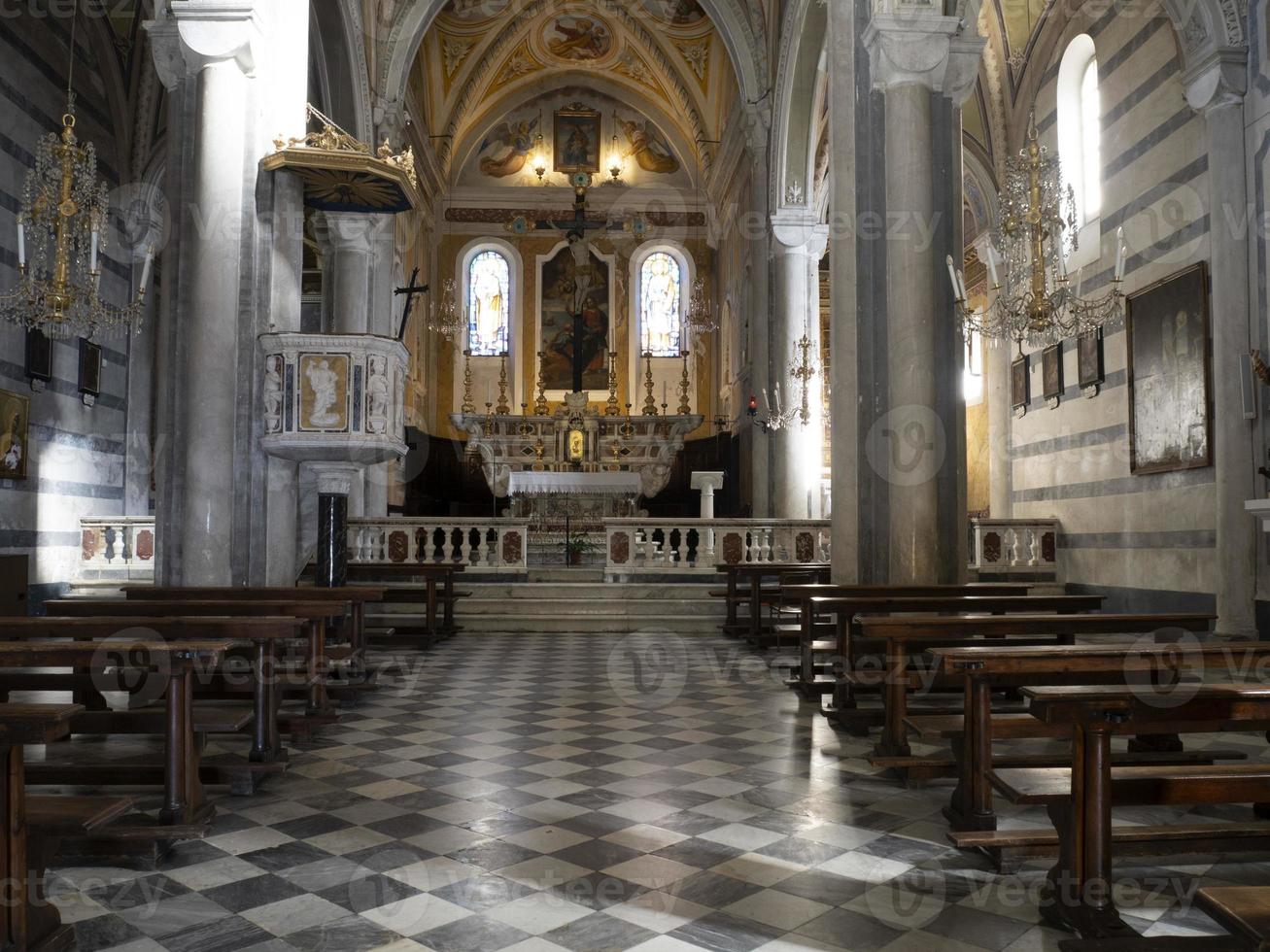 manarola cinque terre pittoresk dorp oud kerk foto