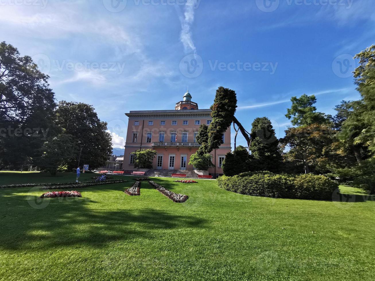 lugano, Zwitserland - juni 23 2019 - Lugano downtown Aan zonnig dag foto