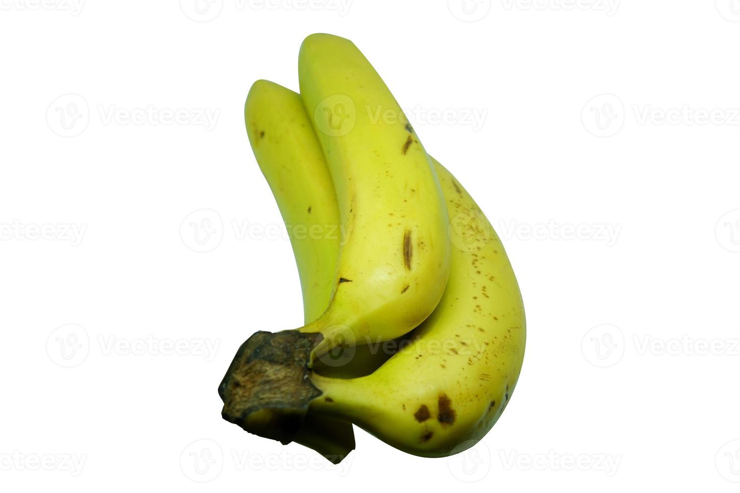 geel banaan in wit achtergrond foto