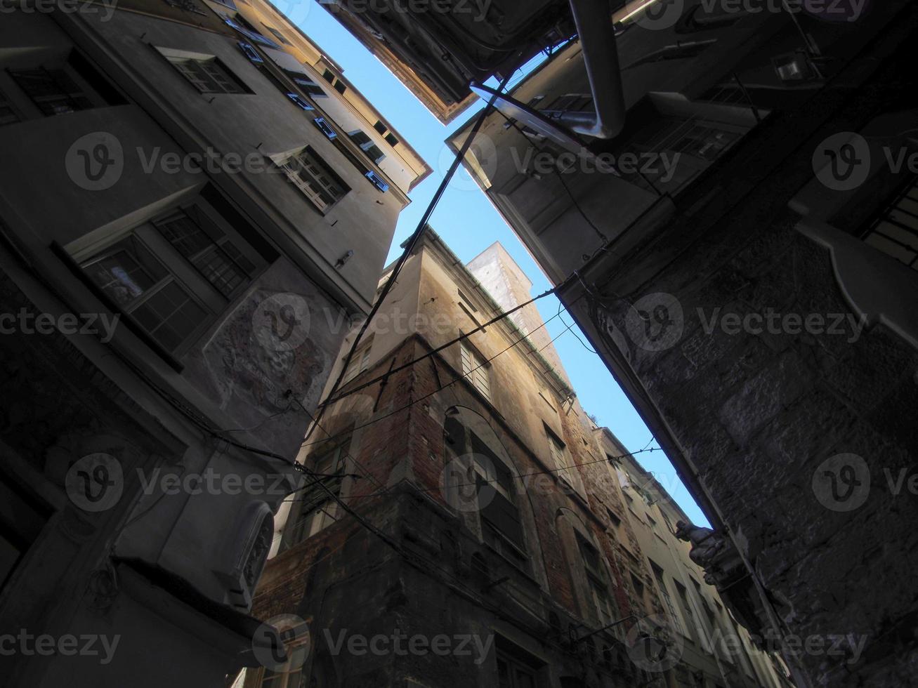 Genua historisch paleis en gebouwen in oud stad- foto