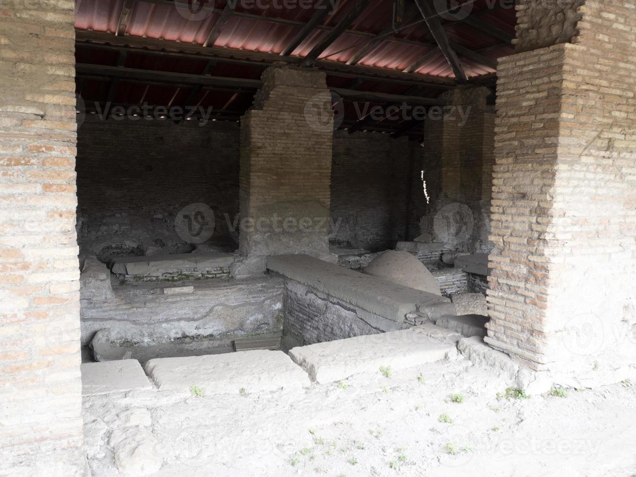 volledigheid wasserij oud oude ostia archeologisch ruïnes foto