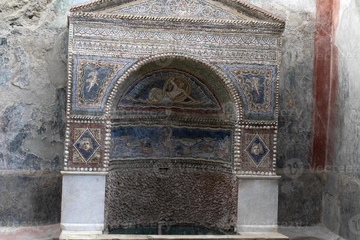pompeï ruïnes schilderijen en mozaïek- foto