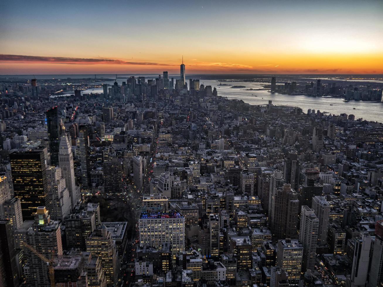 skyline van Manhattan van bovenaf foto