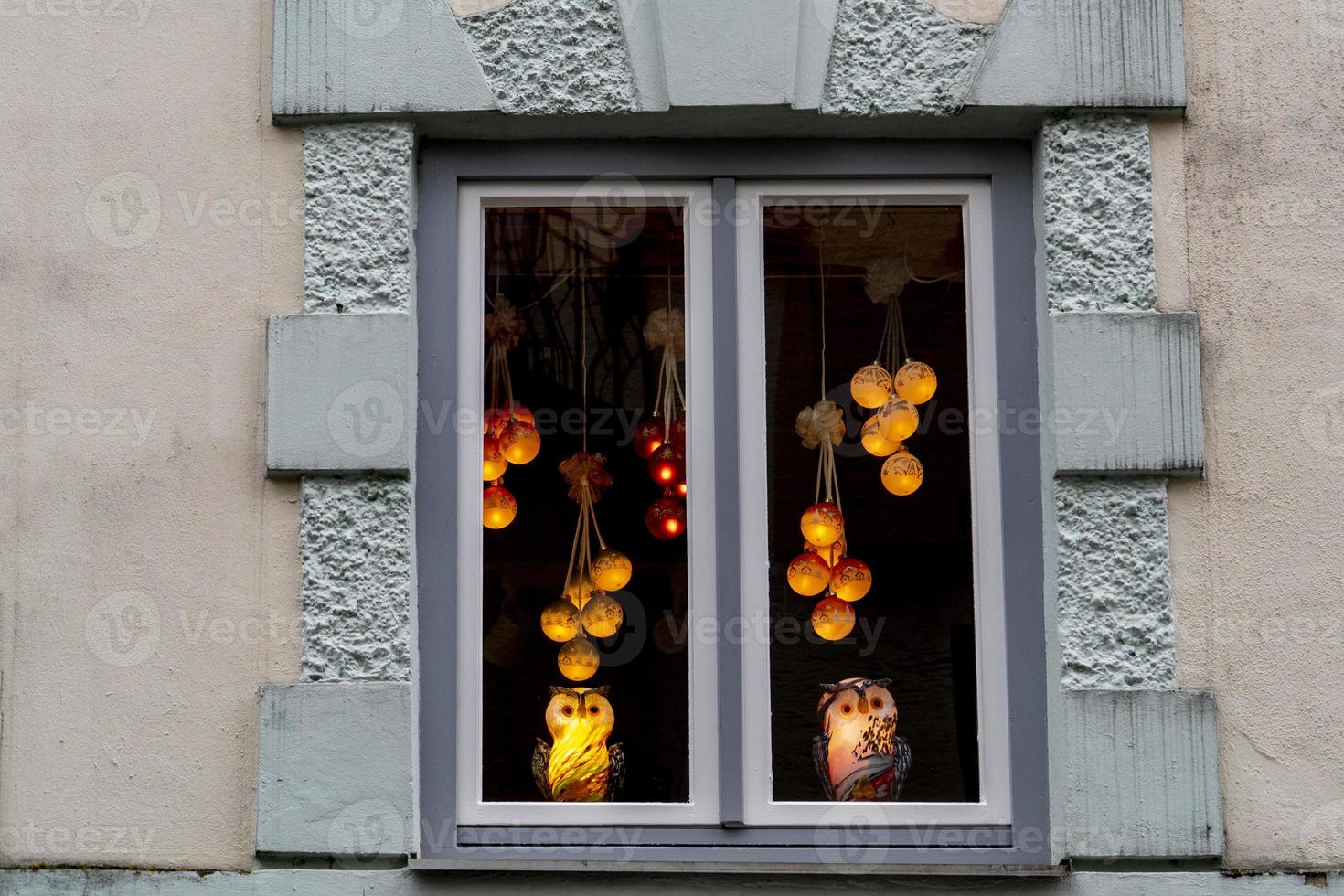 Kerstmis Kerstmis versierd venster foto