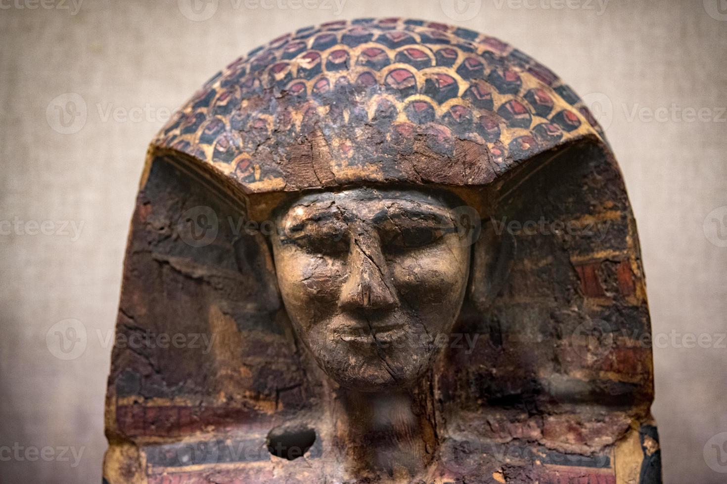 Egyptische sarcofaag detail dichtbij omhoog foto