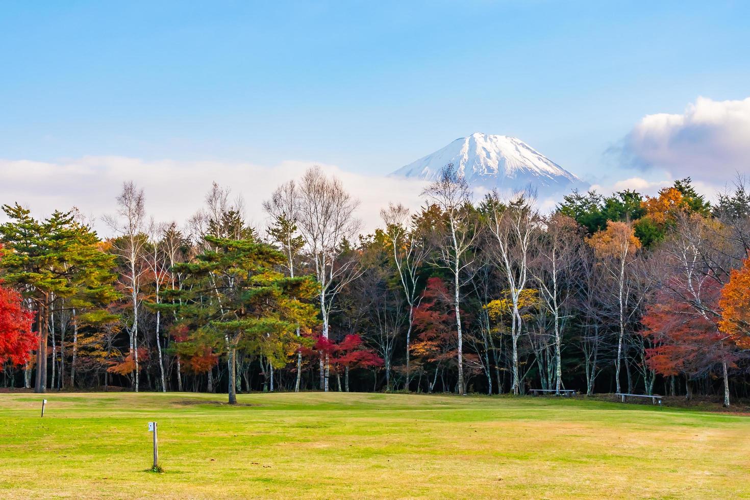 landschap rond mt. fuji in japan in de herfst foto