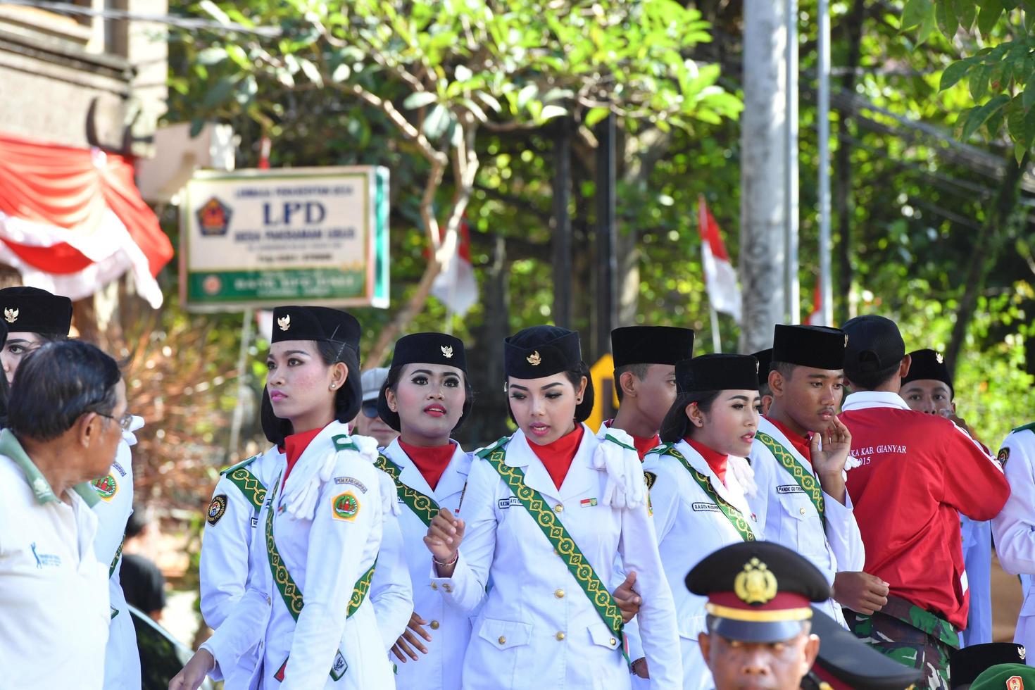 ubud, Indonesië - augustus 17 2016 - onafhankelijkheid dag is vieren allemaal in de omgeving van in de land foto