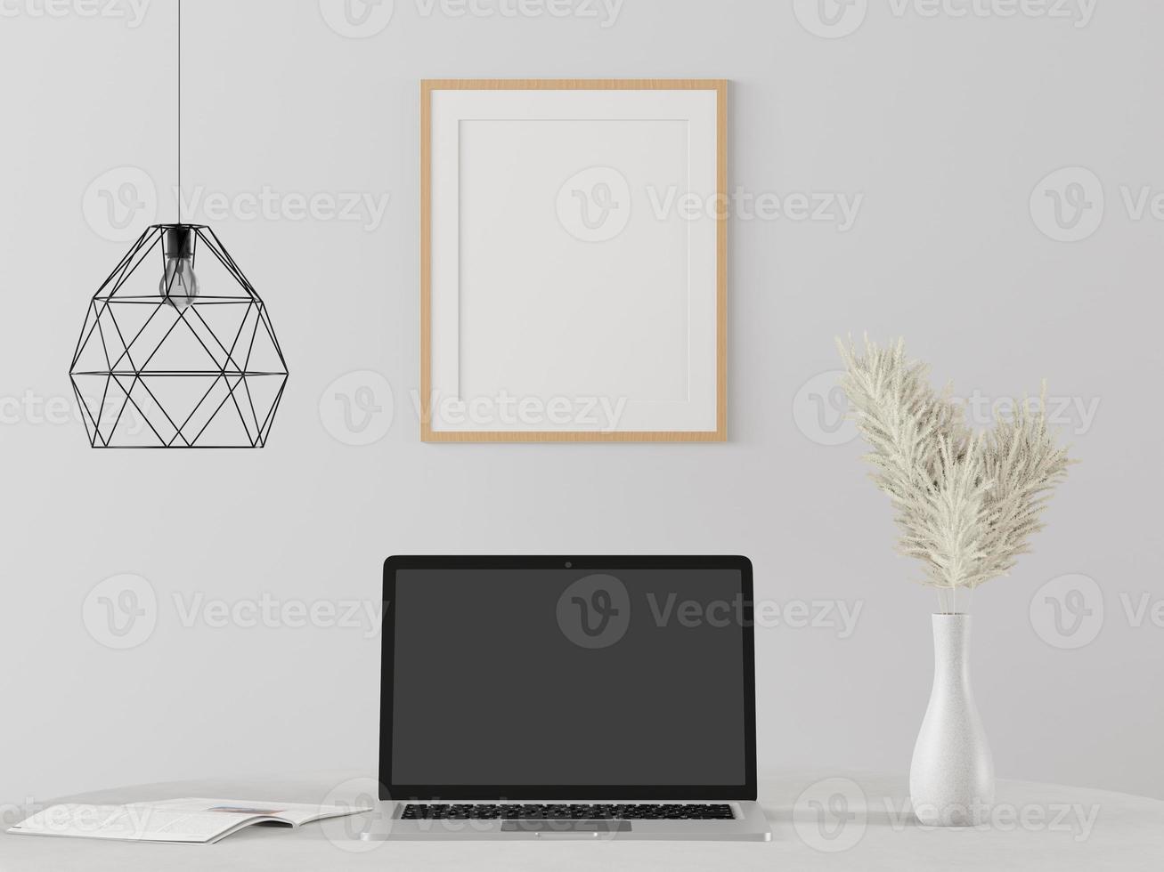 blanco laptop met decoratie foto