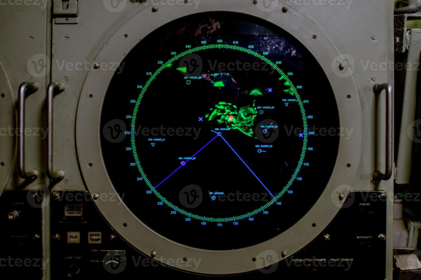 radar binnen onderzeeër controle paneel foto