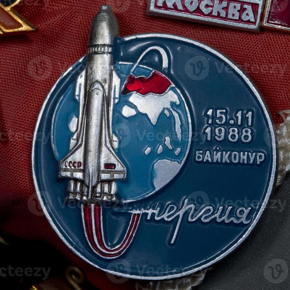 wijnoogst Russisch pin 1988 ruimte herdenking foto
