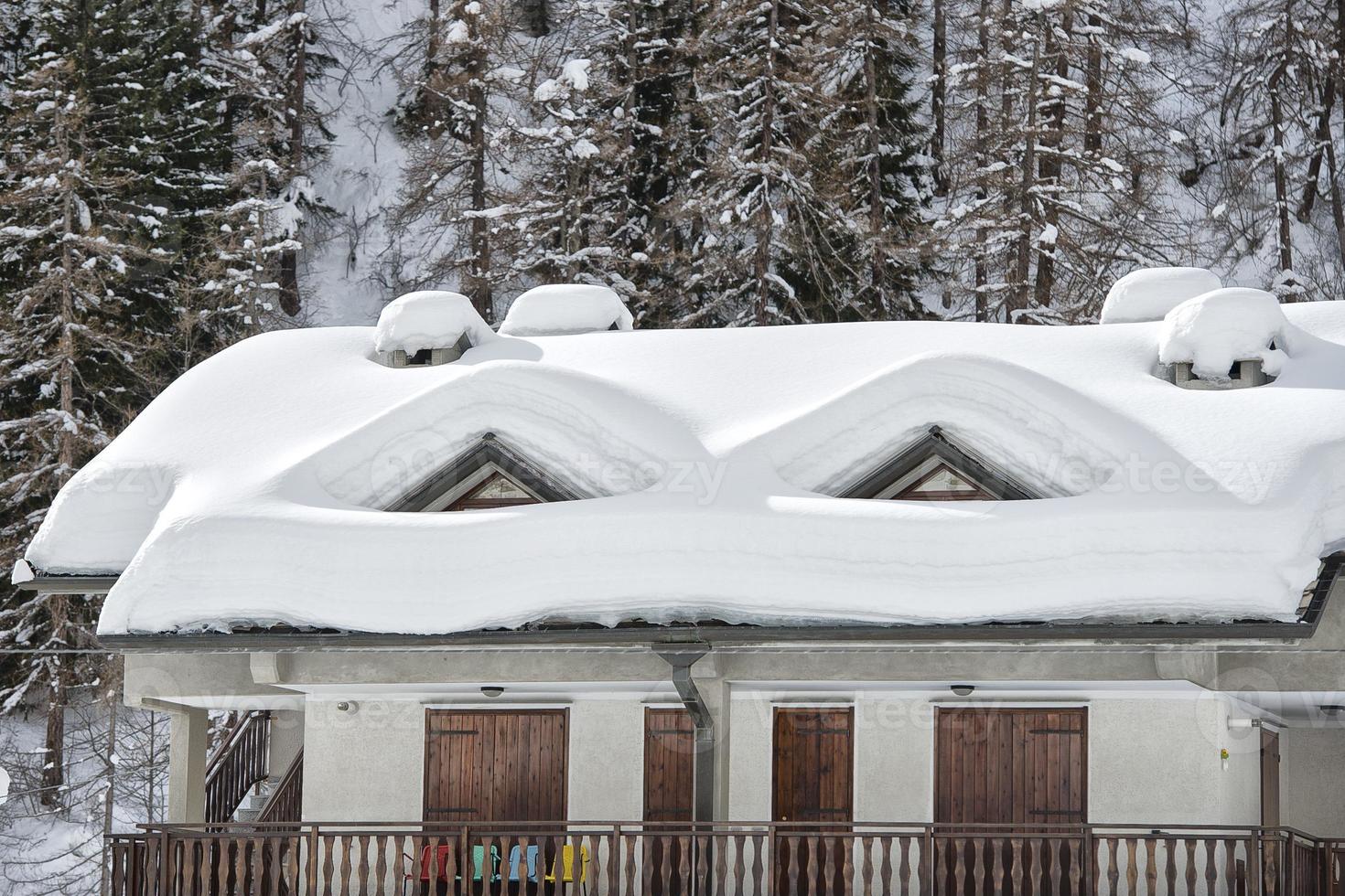 daken gedekt door sneeuw foto