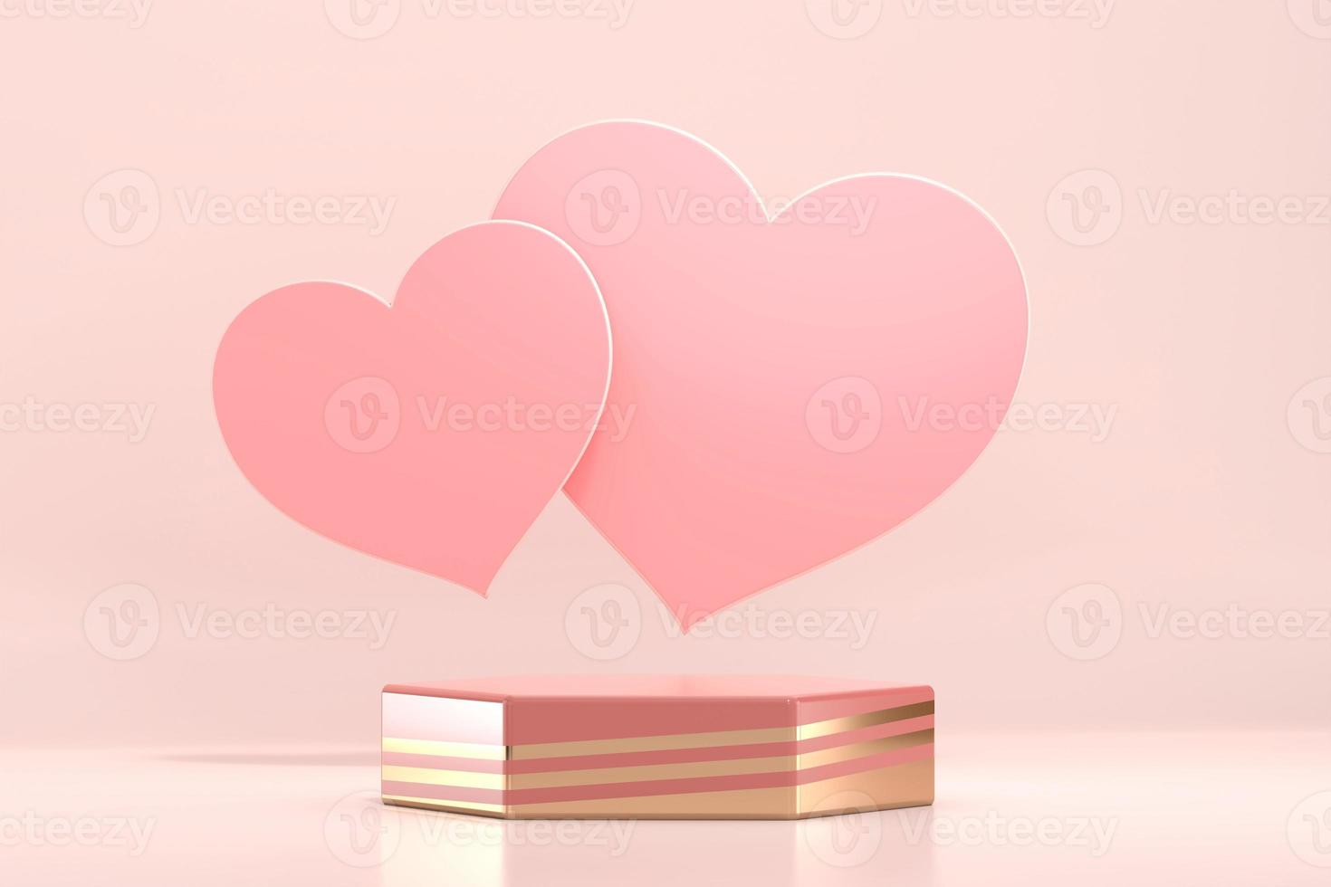 Valentijnsdag zeshoek podium podium mockup foto