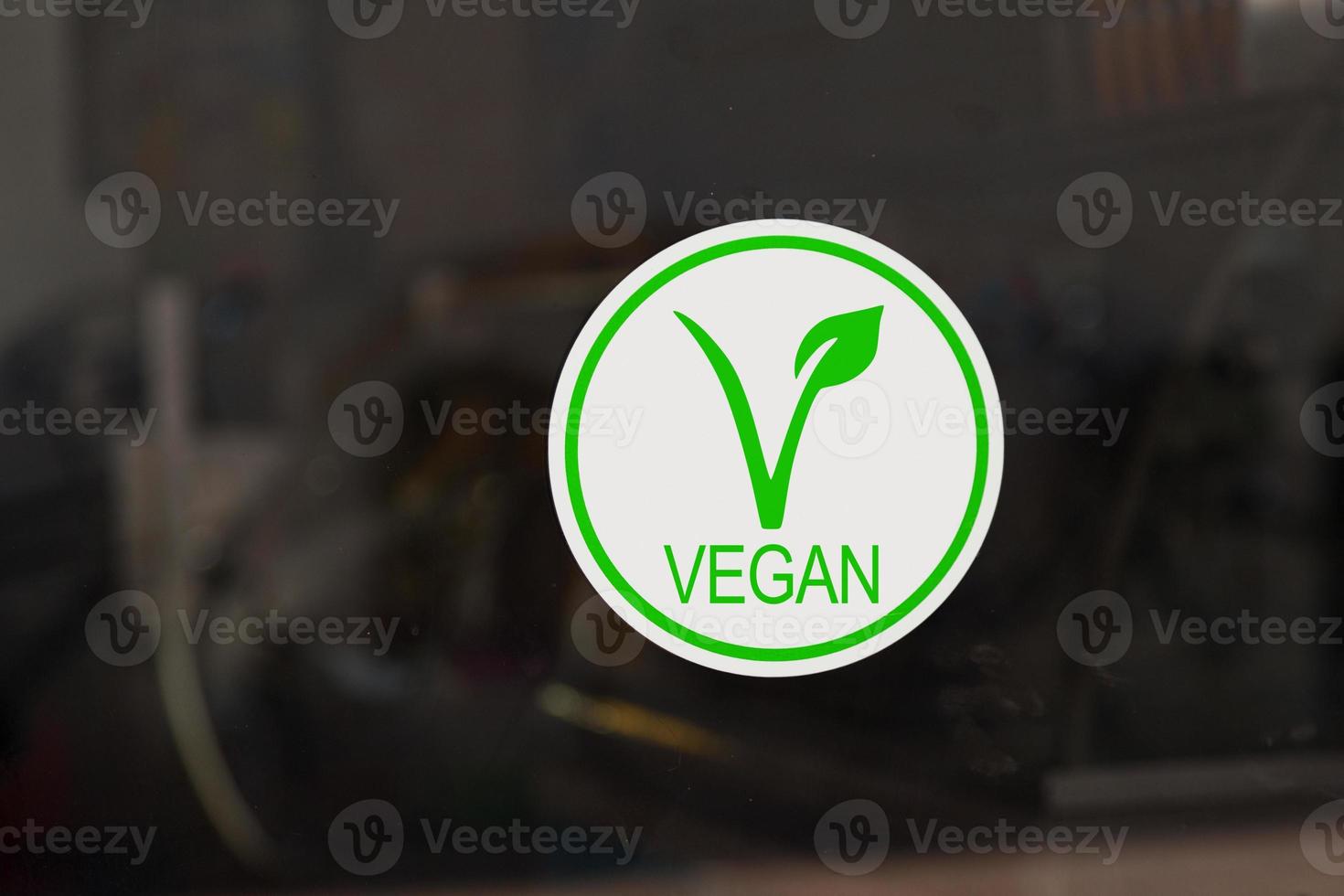 veganistisch teken in een op te slaan venster foto