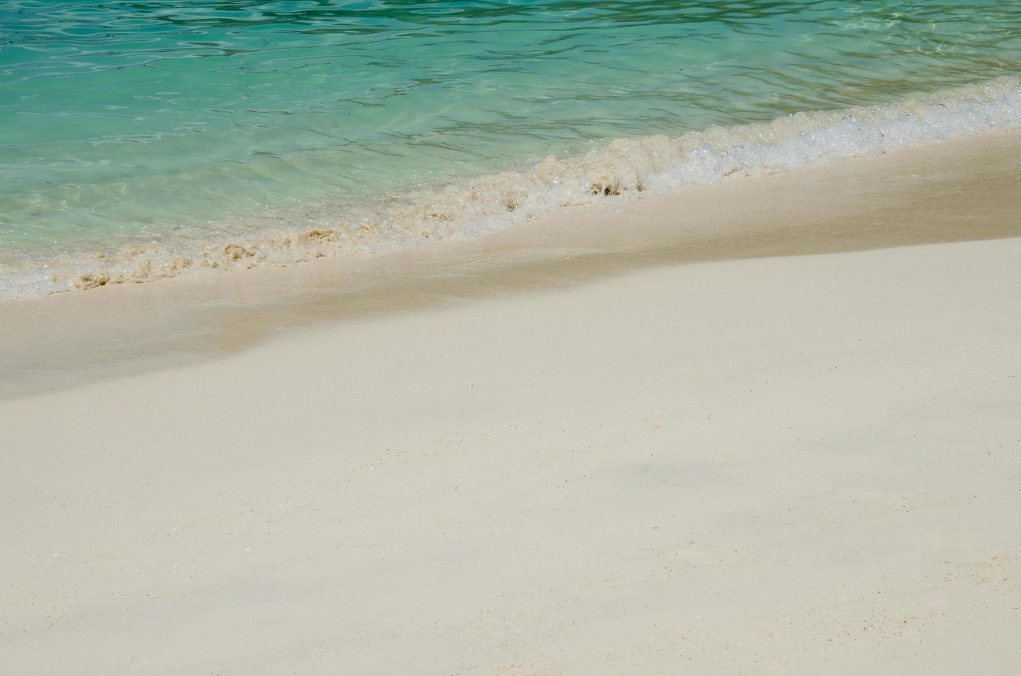 duidelijkste zee water en zand strand voor zomer achtergrond foto