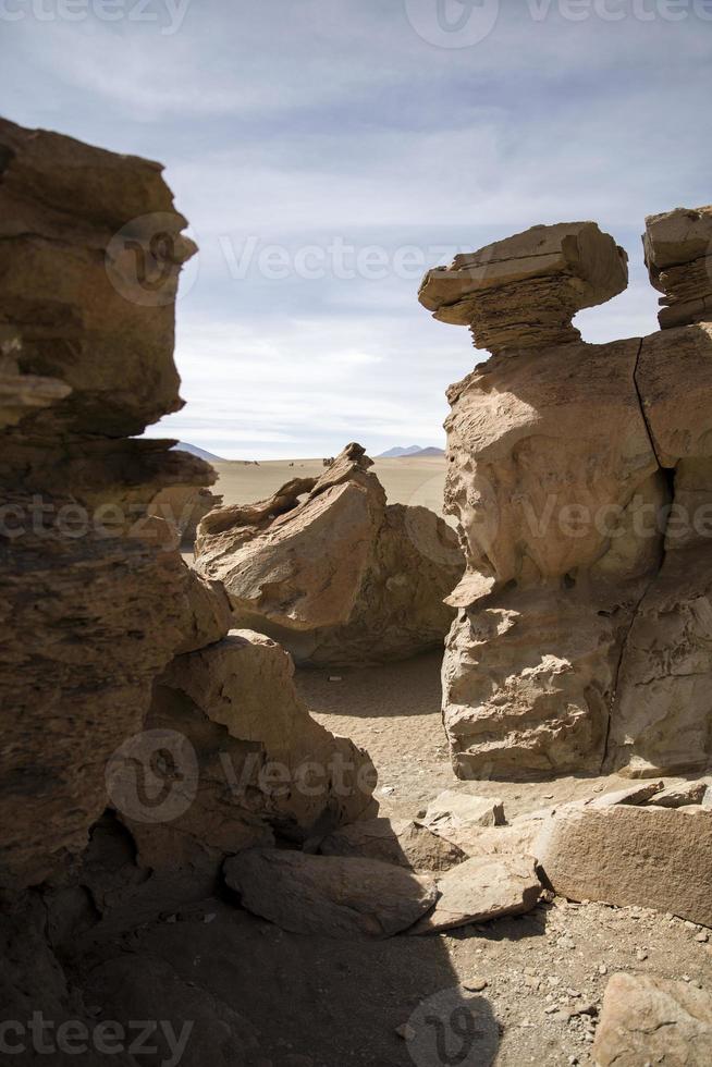 rotsformaties van de dali-woestijn in bolivia foto