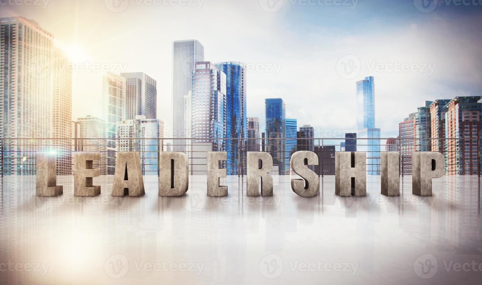 bedrijf leiderschap visie. 3d renderen foto