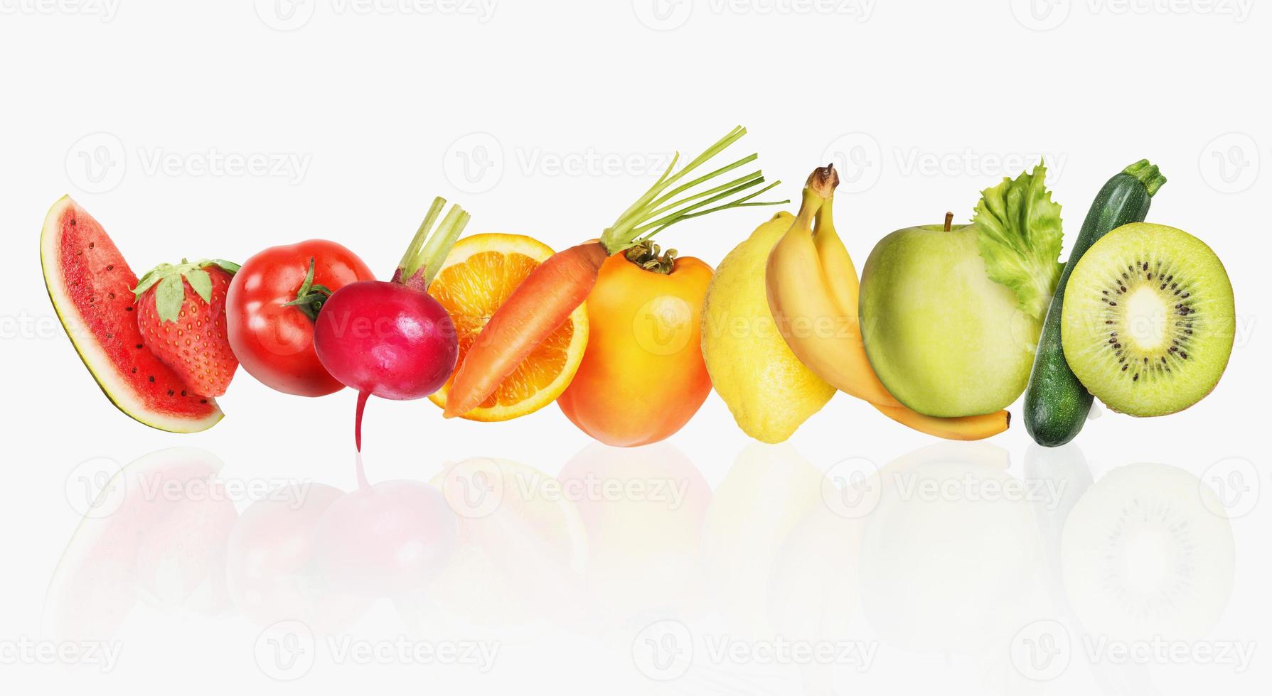kleurrijk banier van vruchten. gezond voedsel concept foto