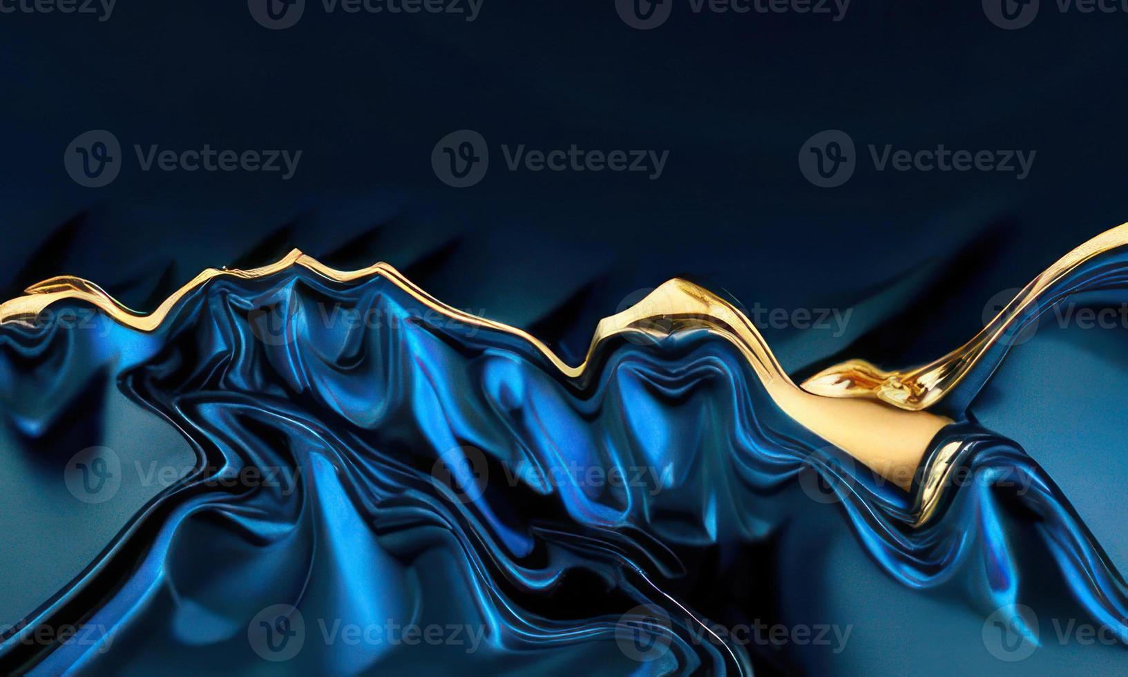 blauw en god vloeistof stromen achtergrond foto