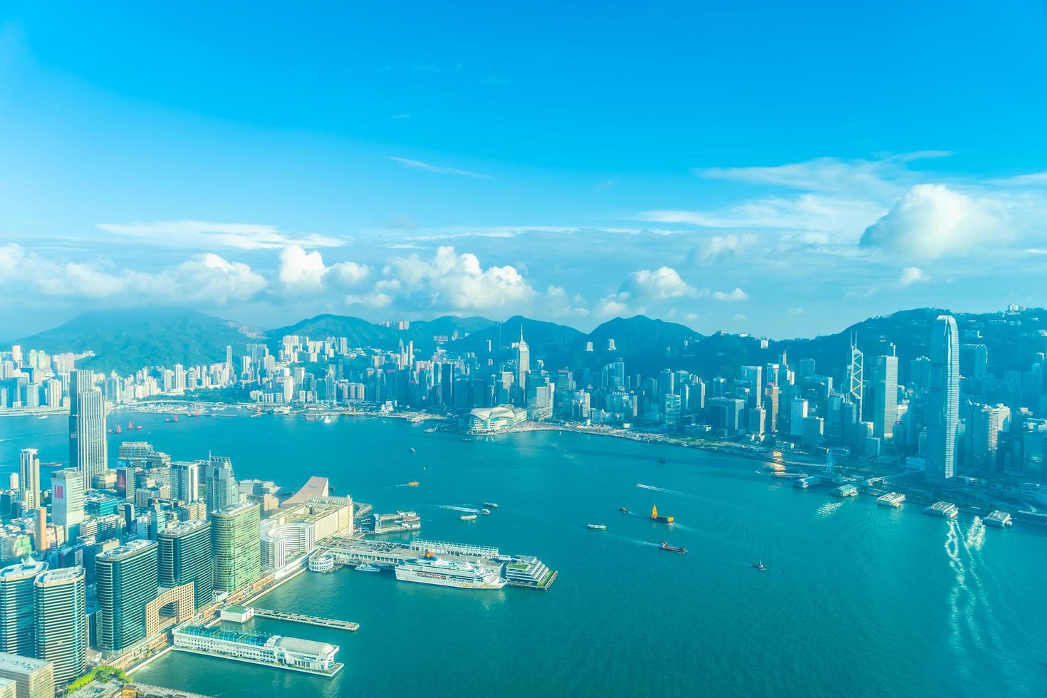 luchtfoto van de stad hong kong, china foto