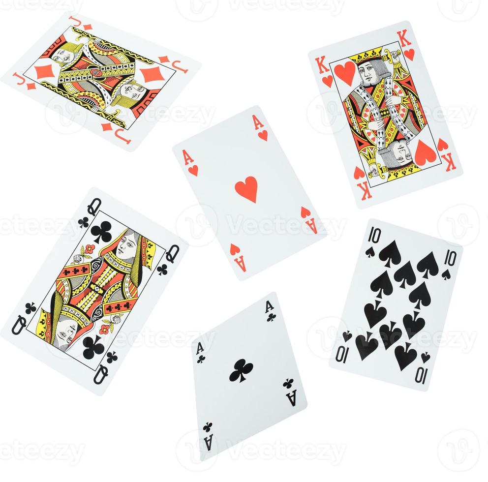poker spelen kaarten. het gokken en wedden concept foto
