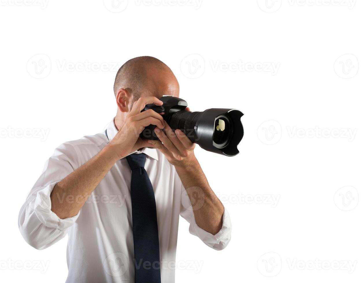 professioneel fotograaf in een bruiloft foto